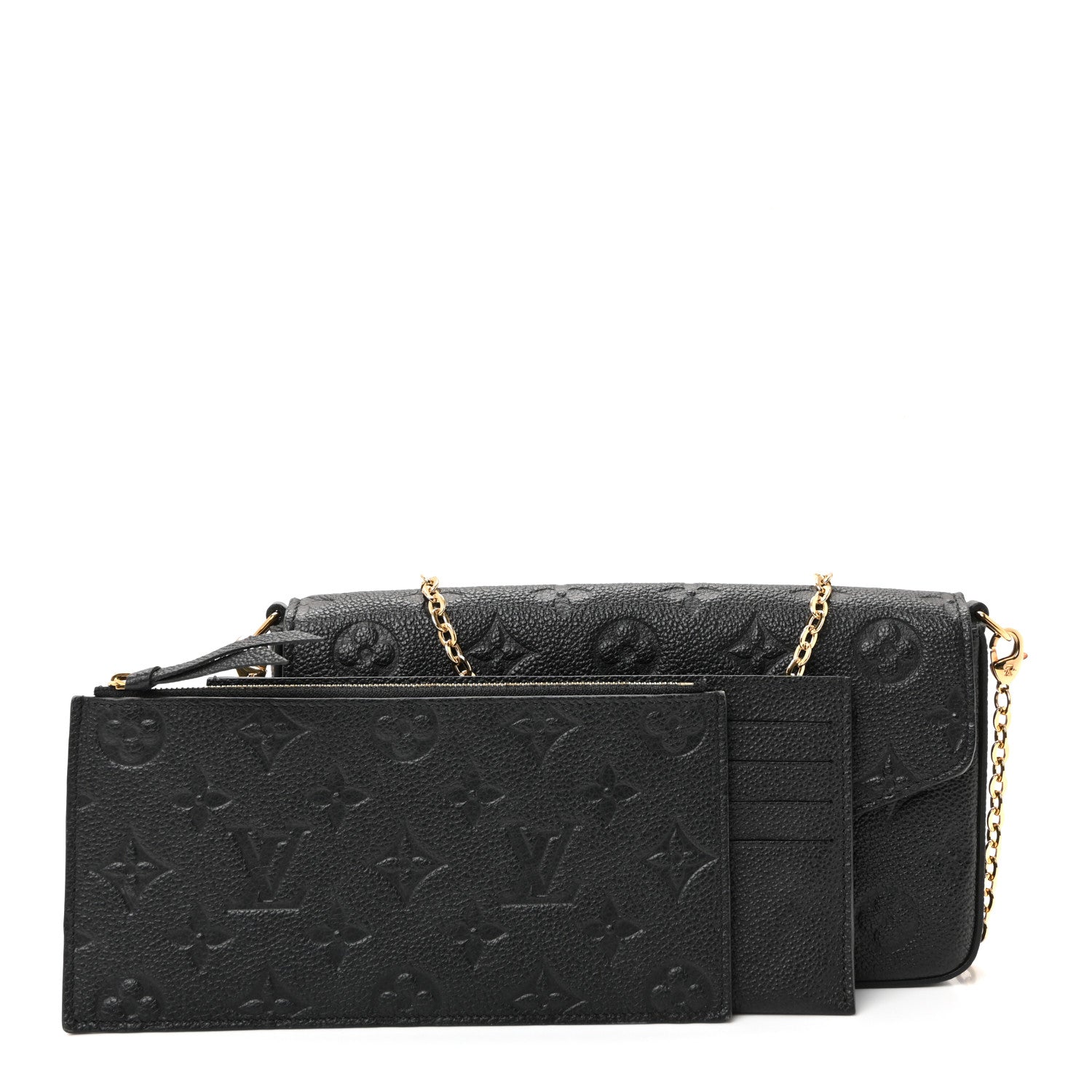 Louis Vuitton Empreinte Pochette Felicie Chain Wallet Black 3 of 10