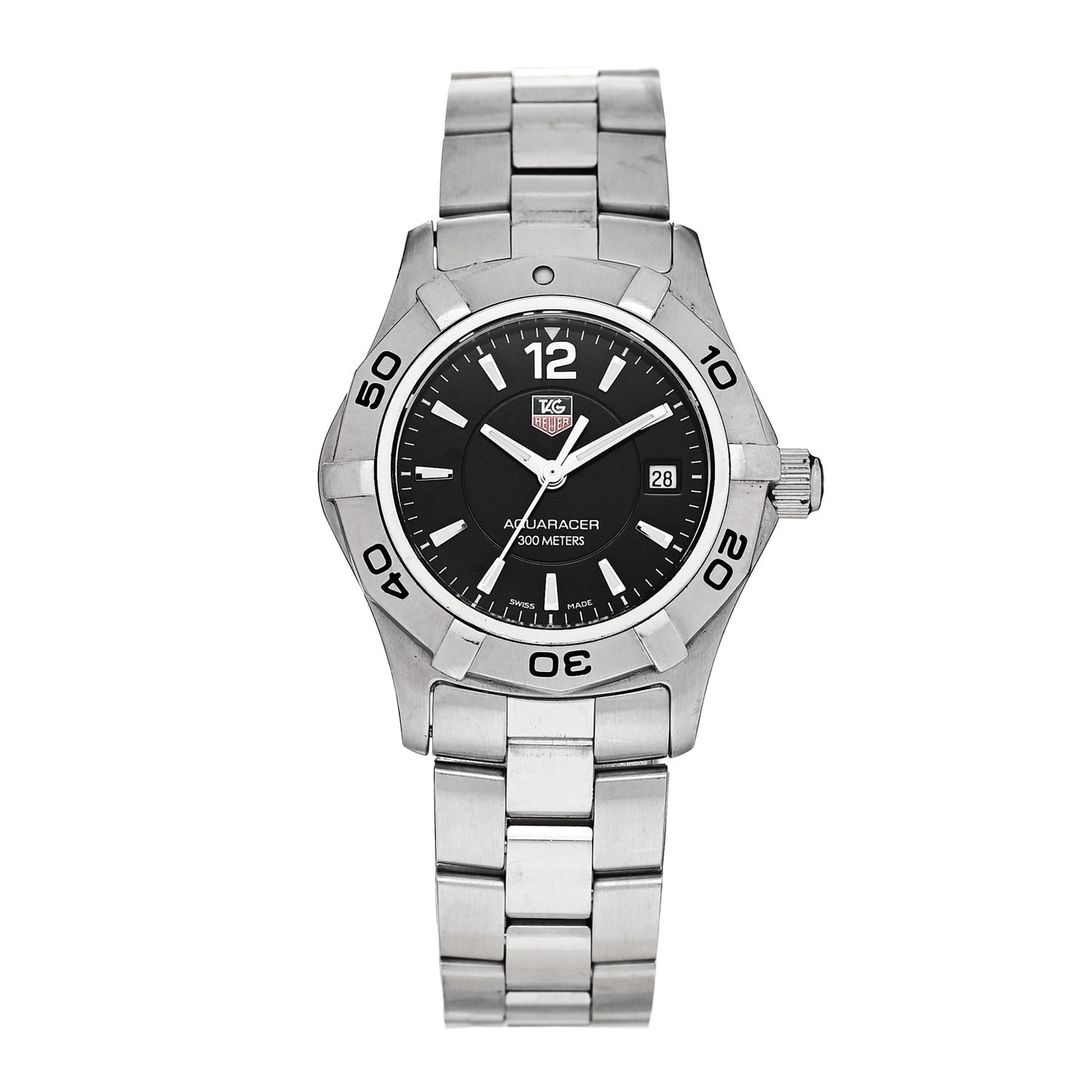 Stainless Steel 27mm Aquaracer Lady Quartz Watch Black WAF1410
