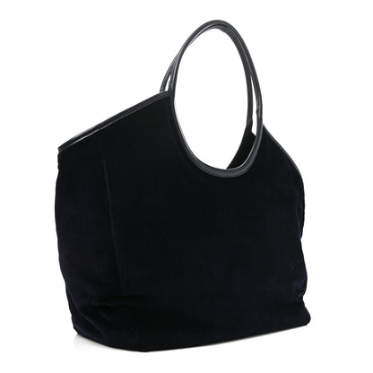 Miu Miu Corduroy Calfskin Large Ivy Tote Bag Navy 5 of 17