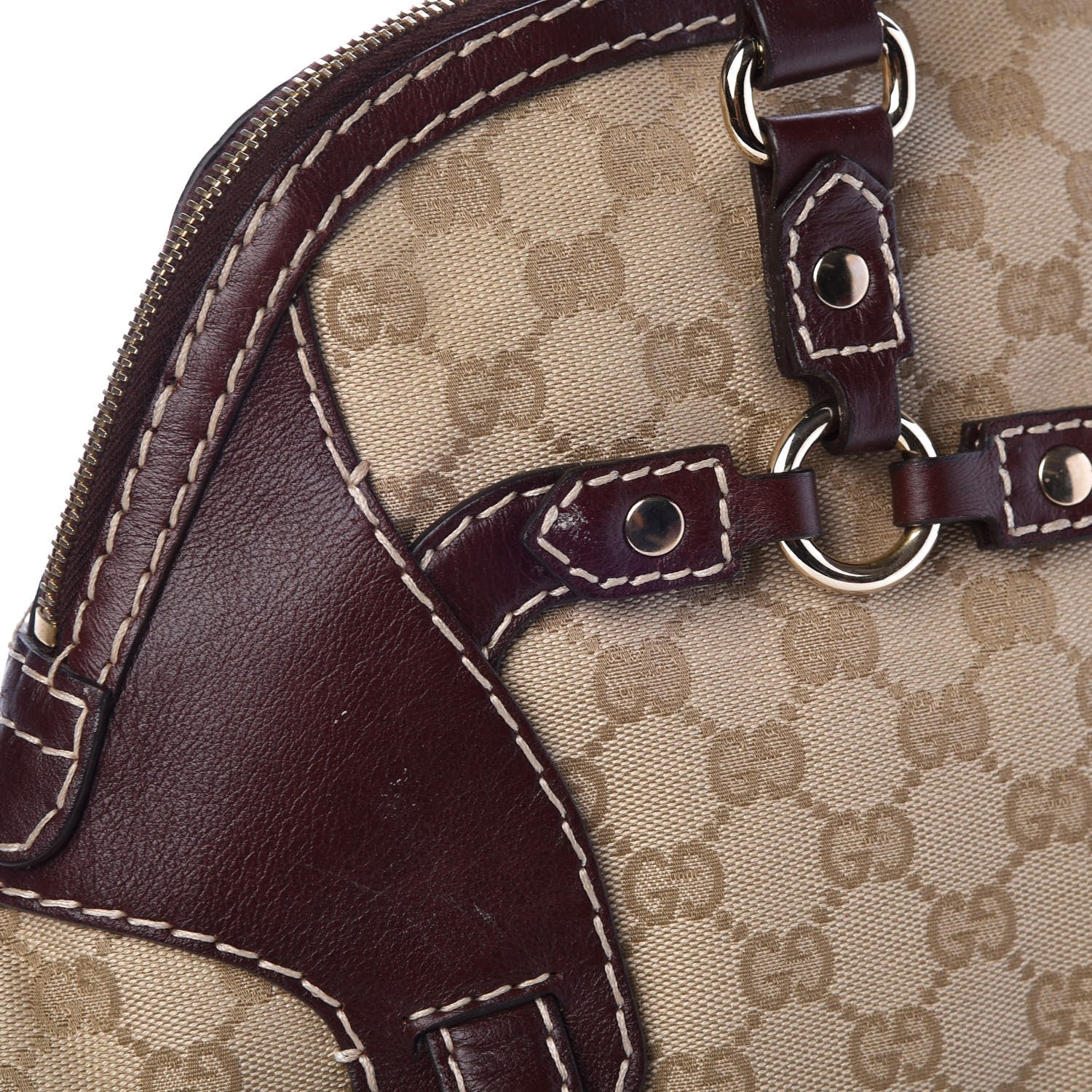 Gucci Monogram Medium Horsebit Nail Boston Brown 8 of 8