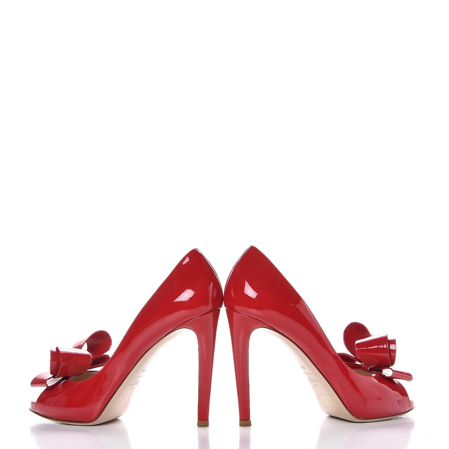 Patent Couture Bow Peep Toe d'Orsay 15/110mm Pumps 39.5 Rosso Valentino