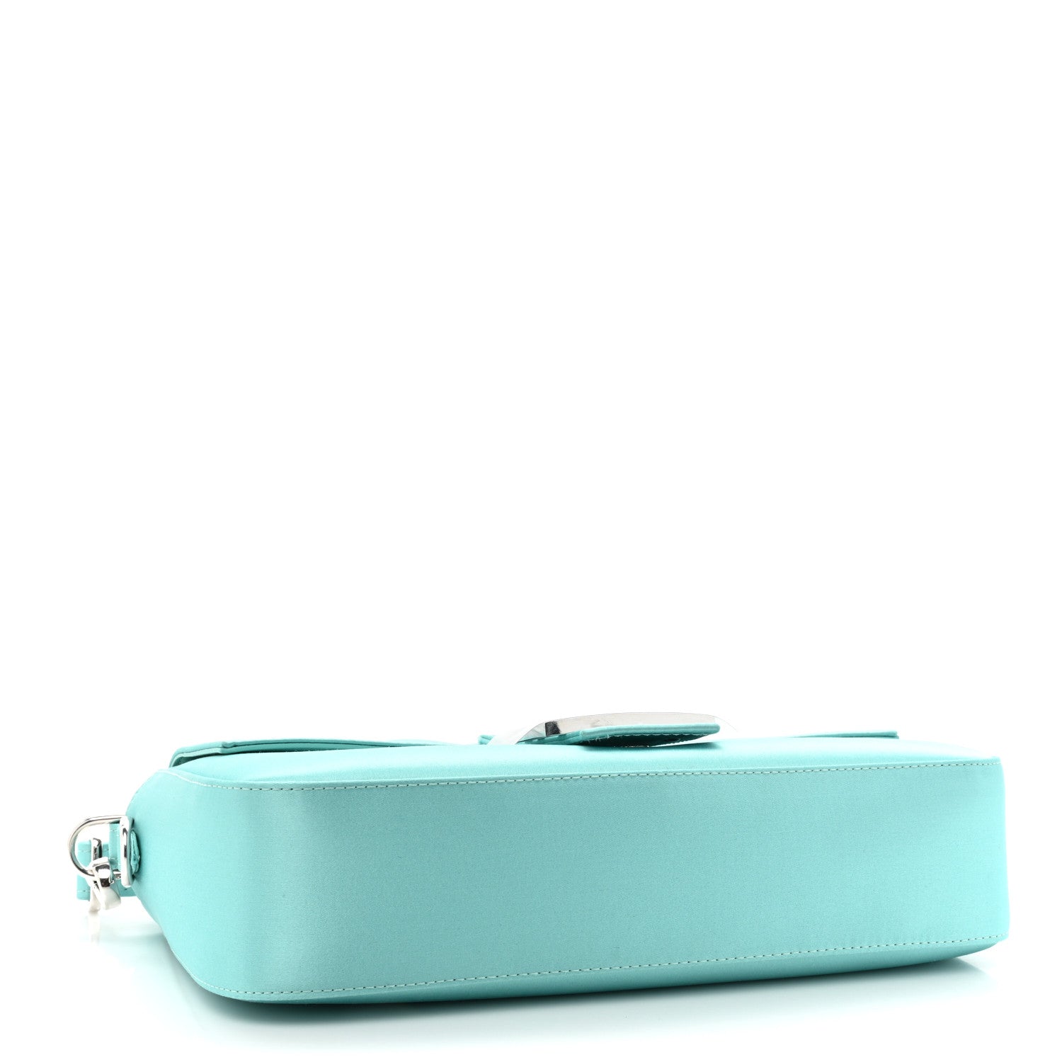 Fendi X TIFFANY Satin Nappa Silver Baguette Blue Tiffany Silver 4 of 11