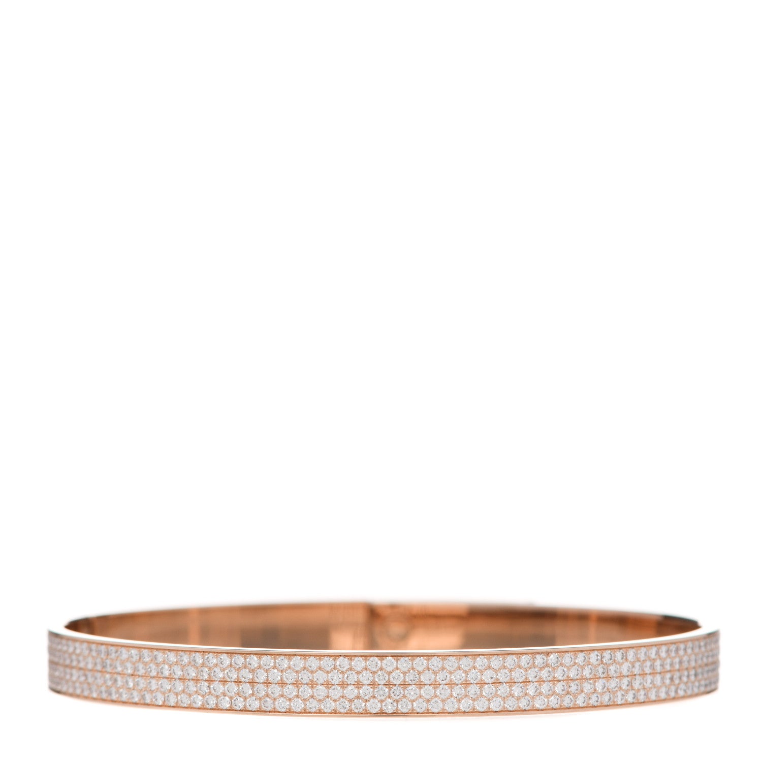 Hermes 18K Rose Gold Diamond PM Kelly Full Pave Bracelet SH 3 of 5