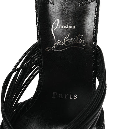Christian Louboutin Kid Snakeskin Embossed Multitaski 70 Sandals 37 Black 10 of 11