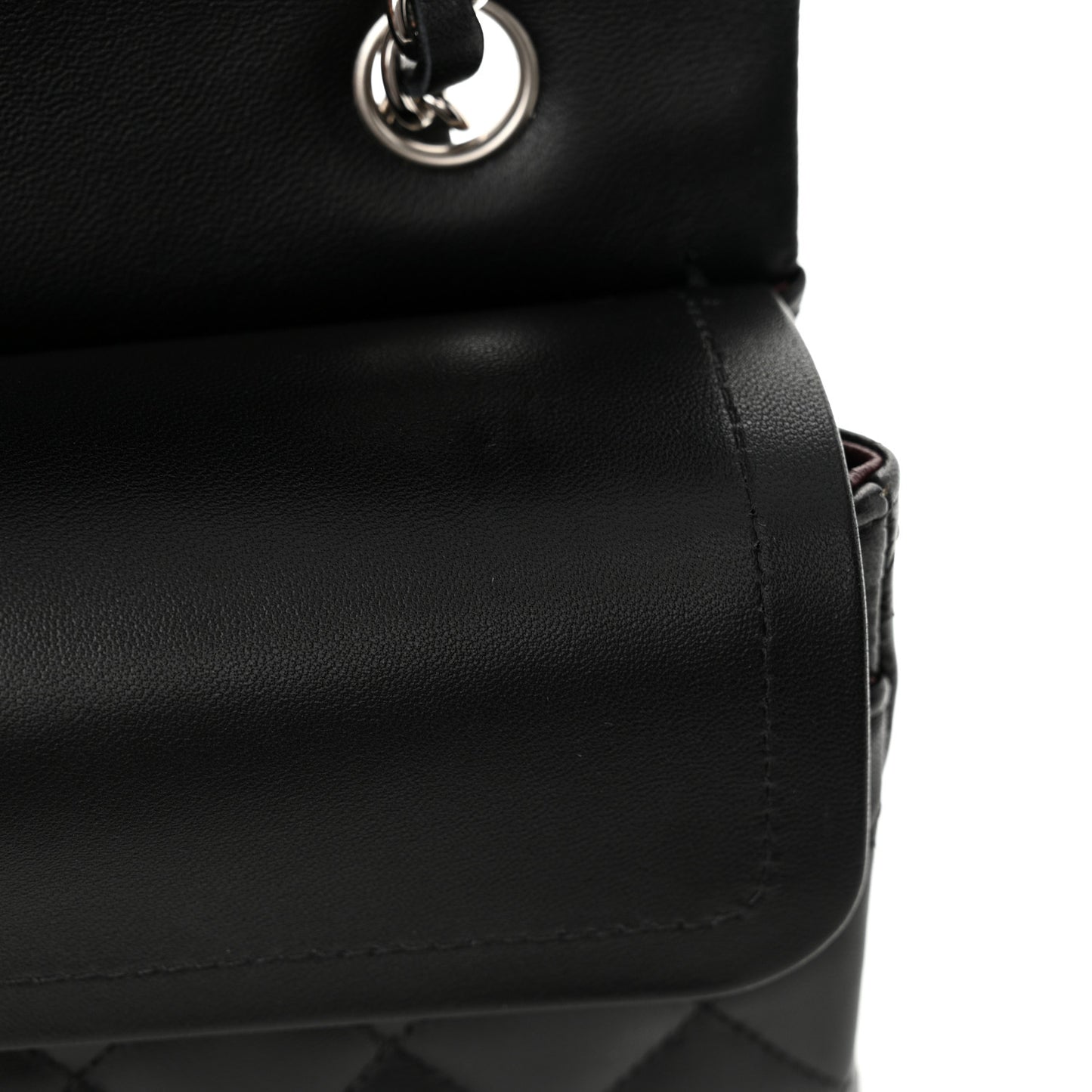 Lambskin Quilted Small Double Flap Black