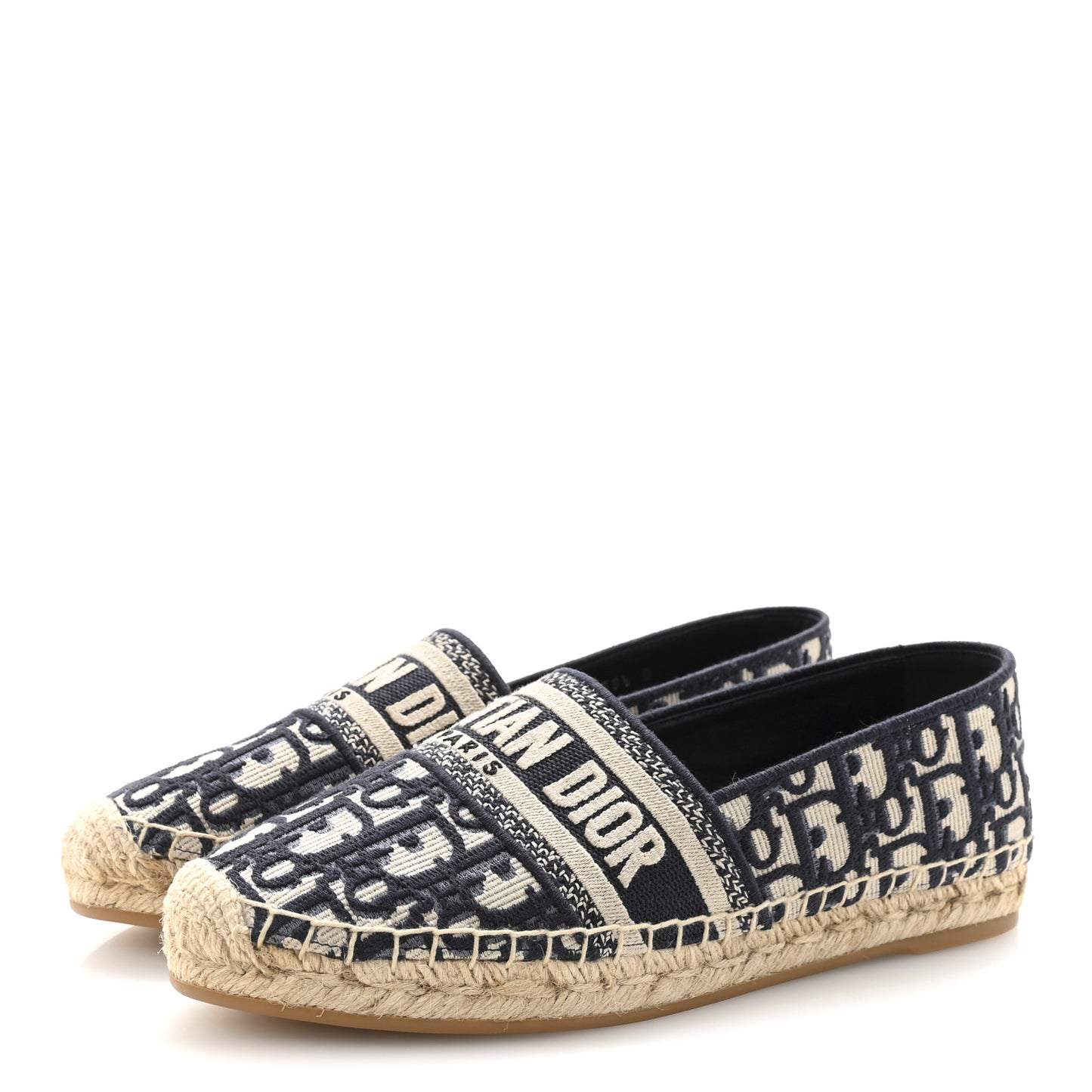 Oblique Embroidered Granville 15mm Espadrilles 38.5 Deep Blue
