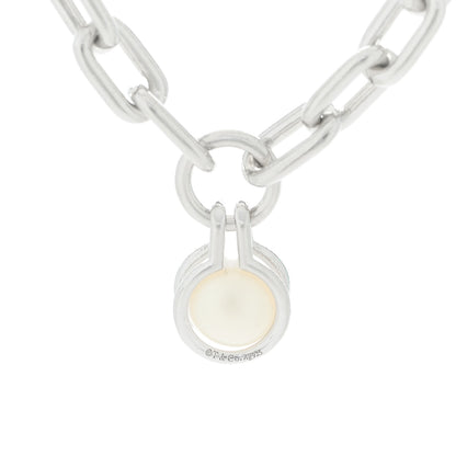 Tiffany Sterling Silver Cultured Pearl HardWear Necklace 4 of 5