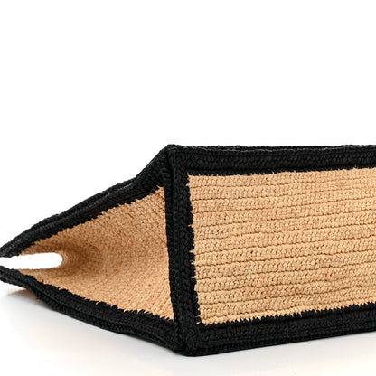 Saint Laurent Raffia Calfskin Rive Gauche Tote Naturale Black 9 of 11