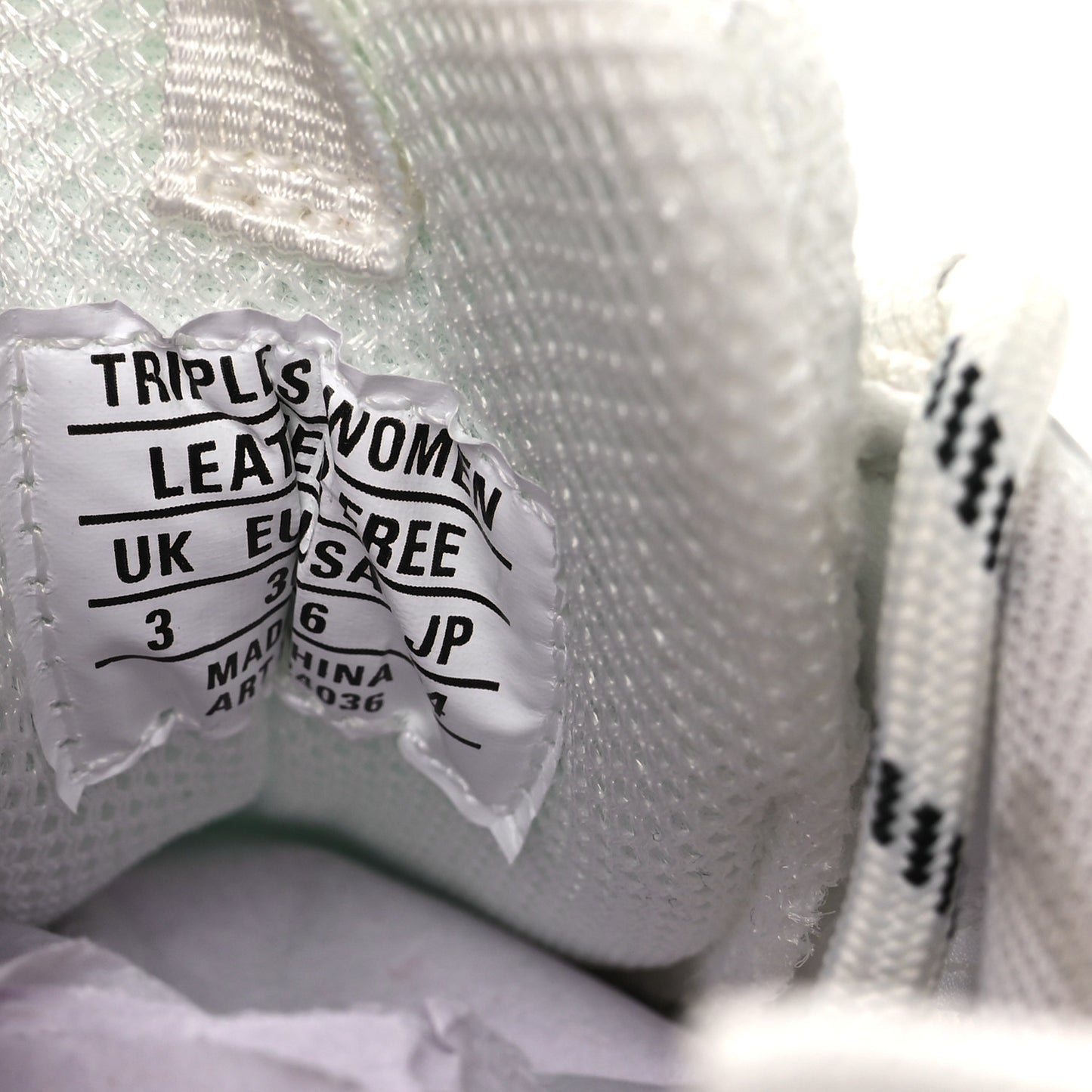 Fabric Mesh Womens Triple S Sneakers 36 White