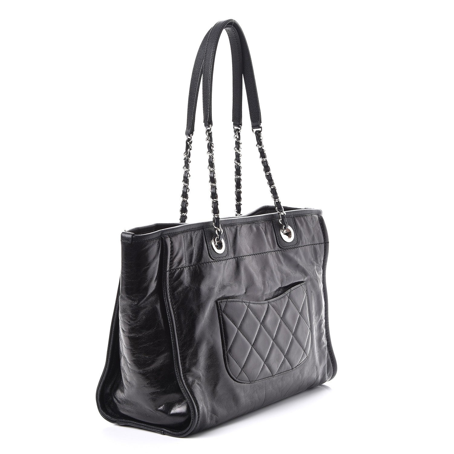 Chanel Glazed Calfskin Small Deauville Tote Black 3 of 7