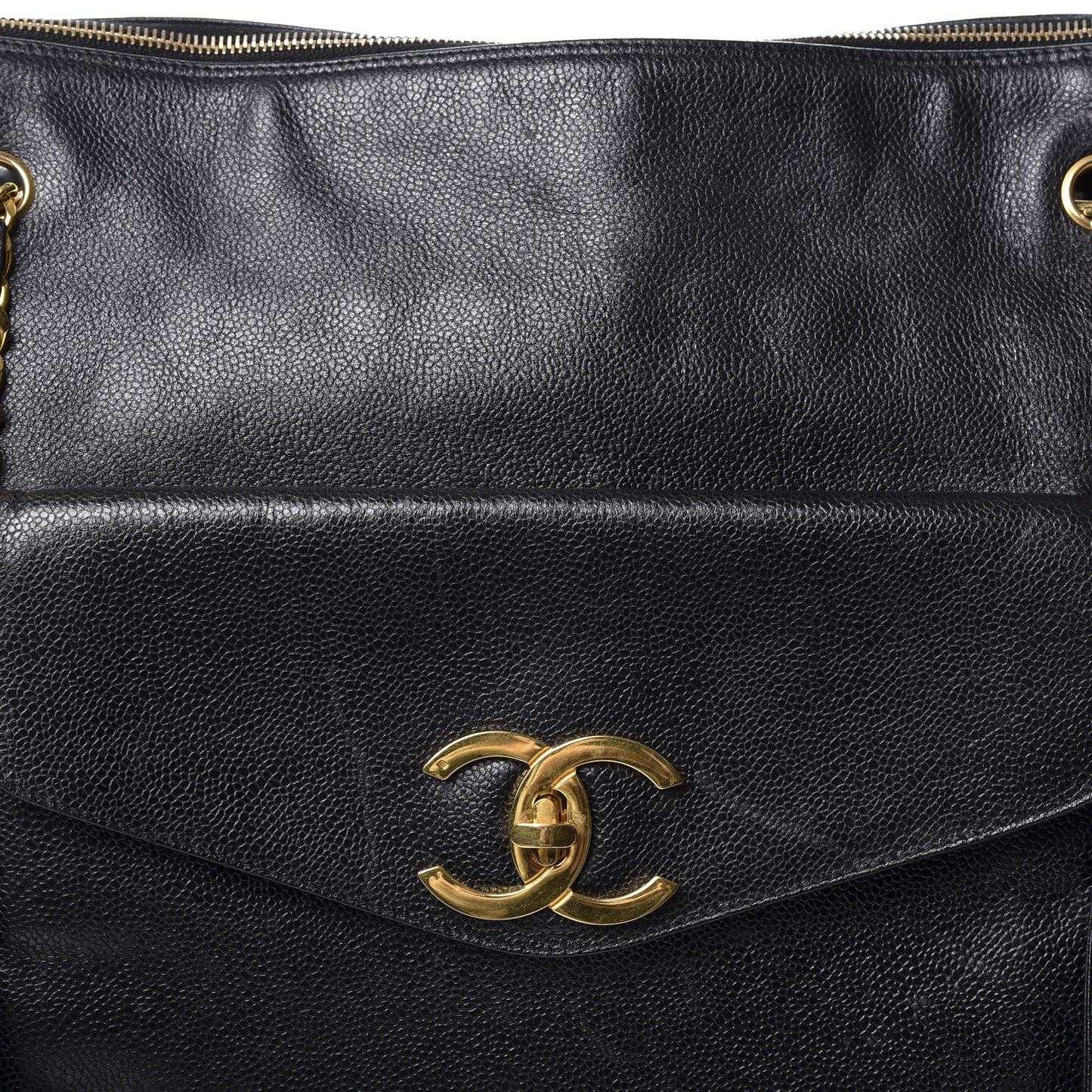 Caviar Flap Shoulder Bag Black