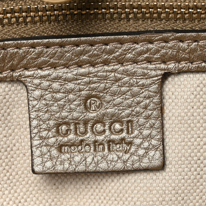 Gucci Metallic Pebbled Calfskin Medium Bella Tote Gold 6 of 10