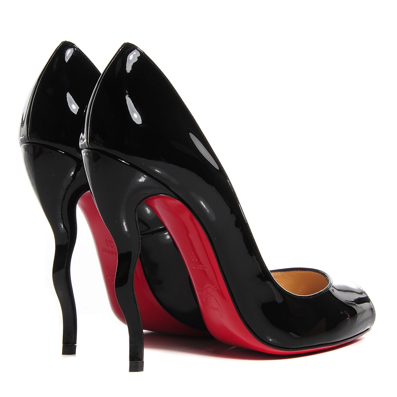 Christian Louboutin Patent Jolly B 120 Pumps 38 Black 4 of 6