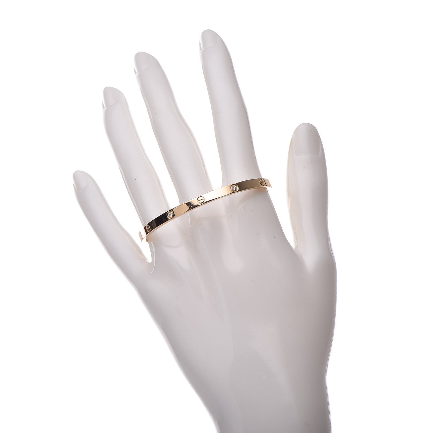 18K Yellow Gold 6 Diamond Small LOVE Bracelet 16