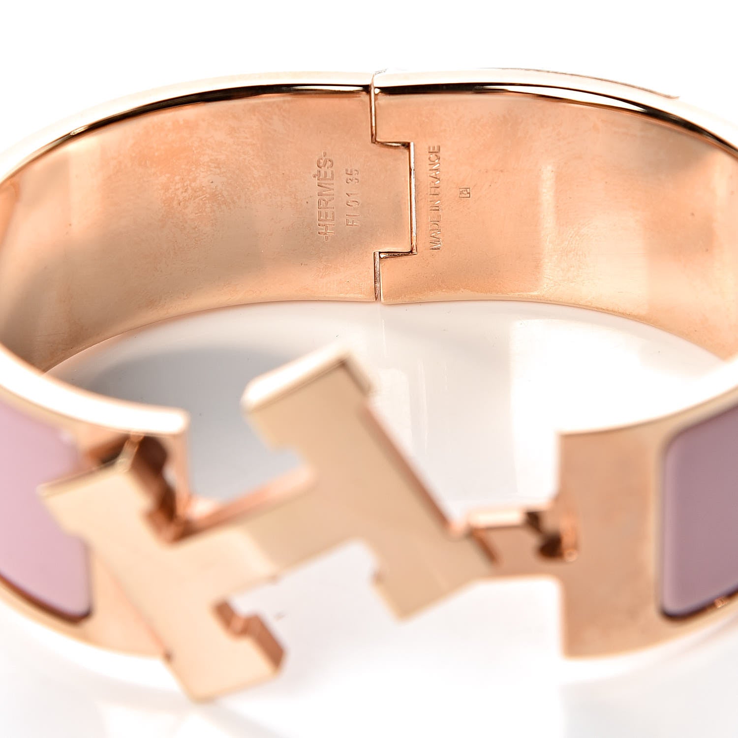 Hermes Enamel Wide Clic Clac H Bracelet PM Rose Nacarat 4 of 5
