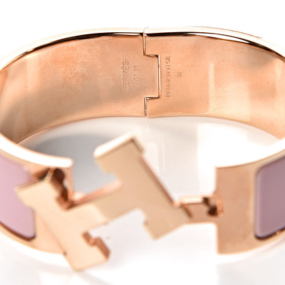 Hermes Enamel Wide Clic Clac H Bracelet PM Rose Nacarat 4 of 5