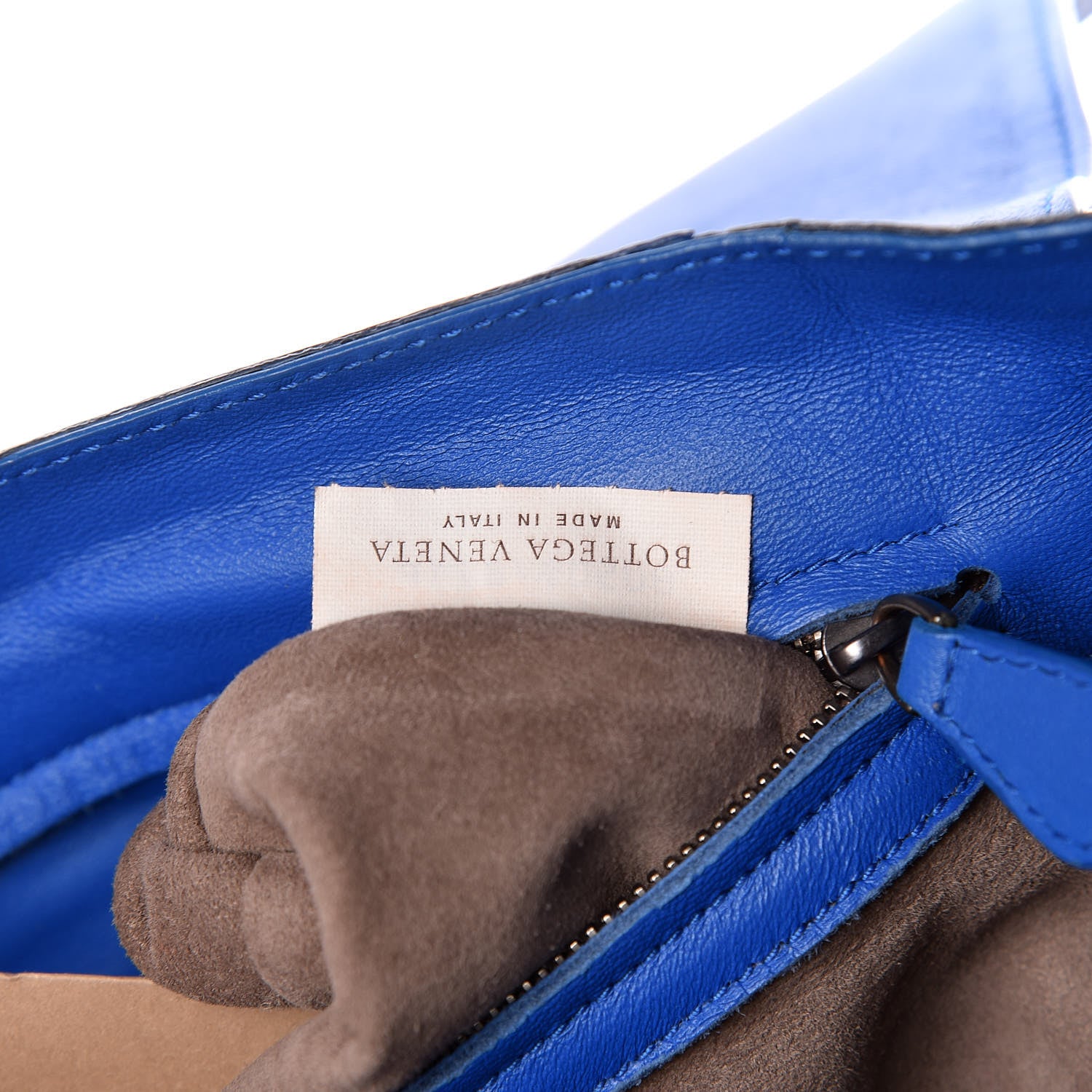 Bottega Veneta Vesuvio Karung Nappa Intrecciato Cravatteria Small Flap Shoulder Bag Bleuette 8 of 12