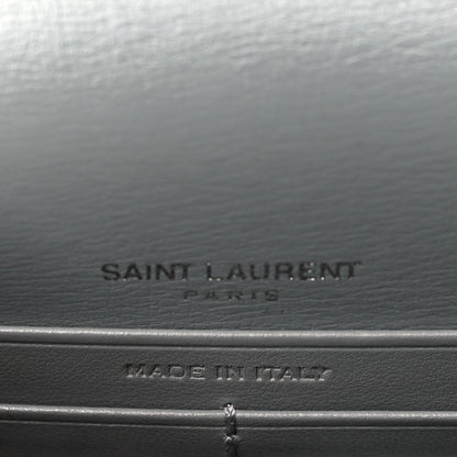 Saint Laurent Calfskin Monogram Sunset Top Handle Chain Wallet New Stone Grey 6 of 9