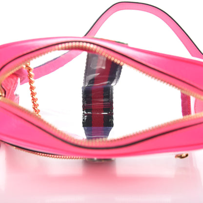 Gucci Vinyl Web Mini Ophidia Transparent Shoulder Bag Fluorescent Fuchsia 5 of 9
