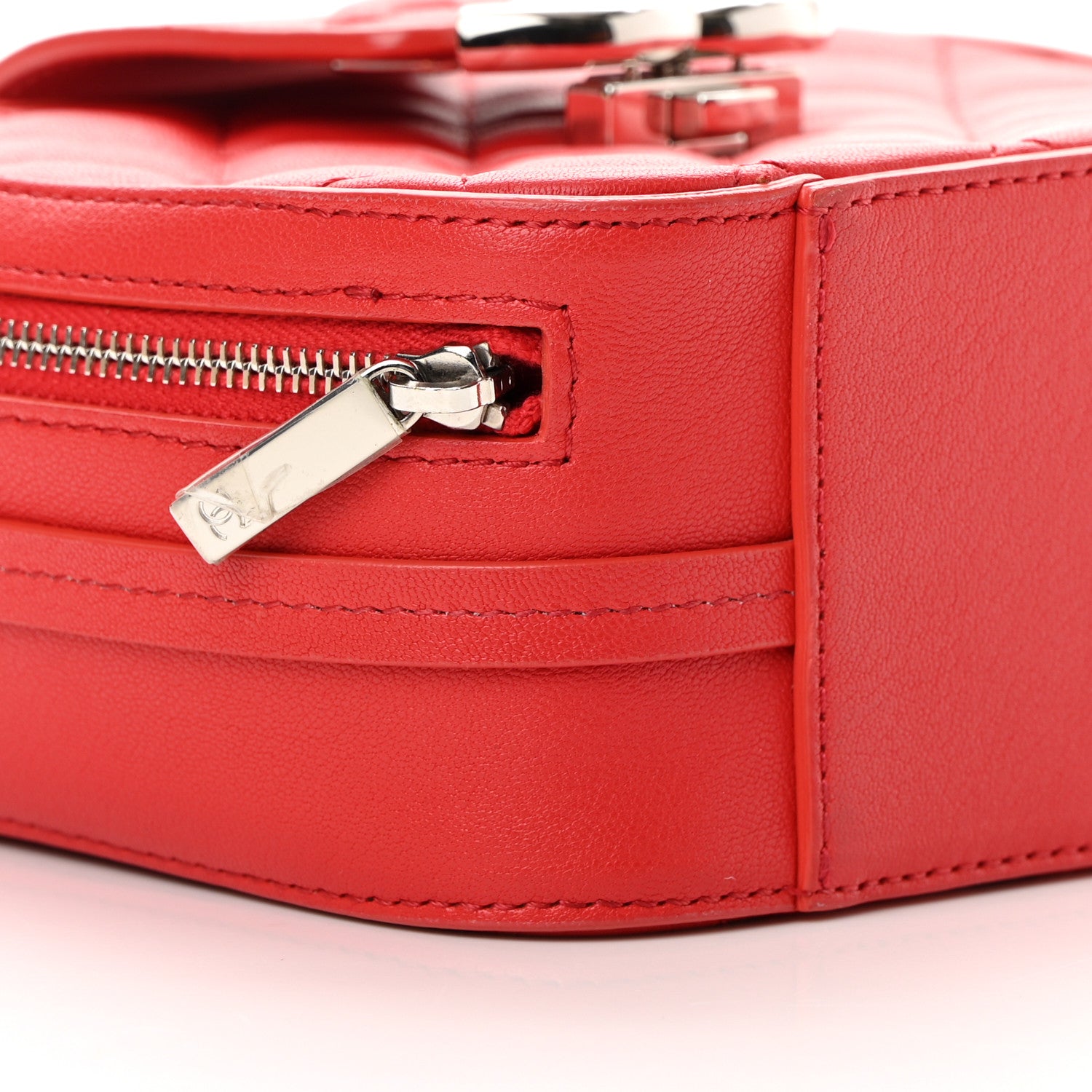 Chanel Lambskin Quilted Mini CC Box Camera Bag Red 9 of 14
