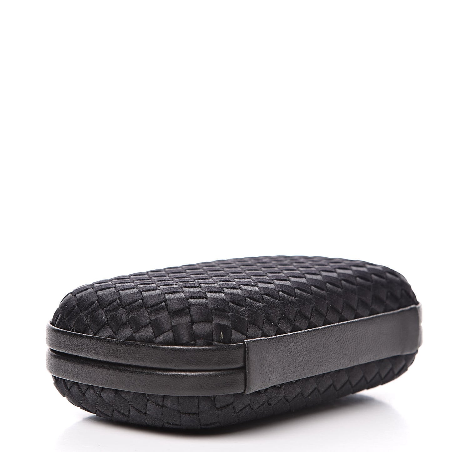 Satin Intreccio Impero Knot Clutch Black