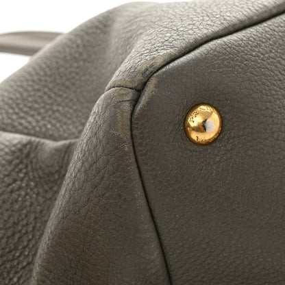 Prada Vitello Daino Tote Dark Green 17 of 19