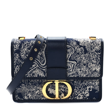 Christian Dior Toile de Jouy Reverse Jacquard 30 Montaigne Flap Bag Blue 1 of 7