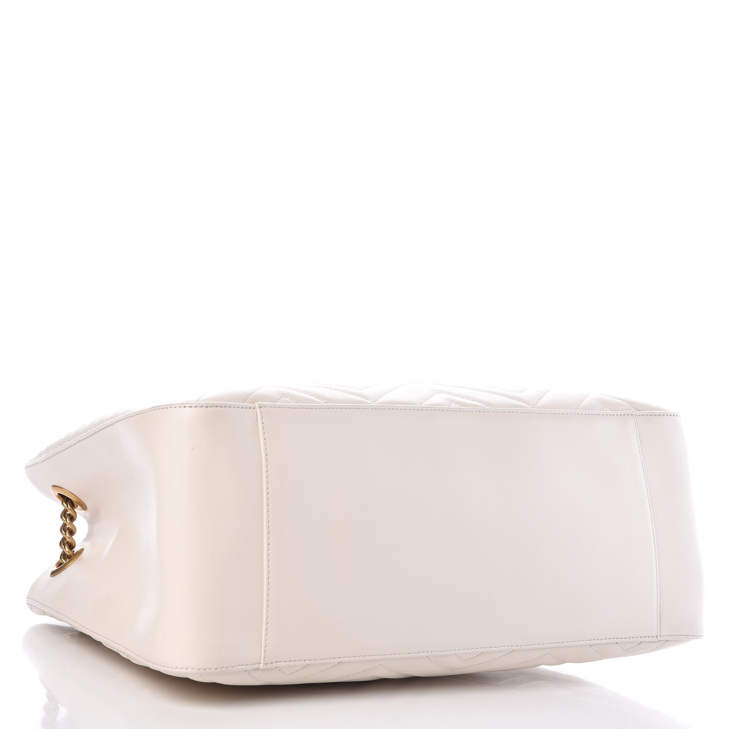 Gucci Calfskin Matelasse Medium GG Marmont Shoulder Tote Bag White 4 of 12