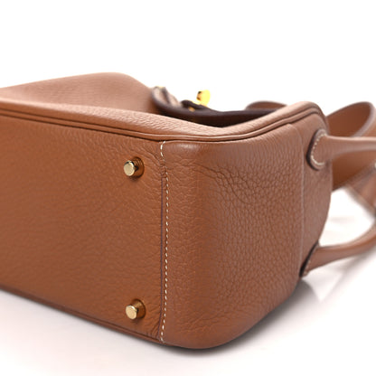 Hermes Taurillon Clemence Mini Lindy 20 Gold 10 of 10