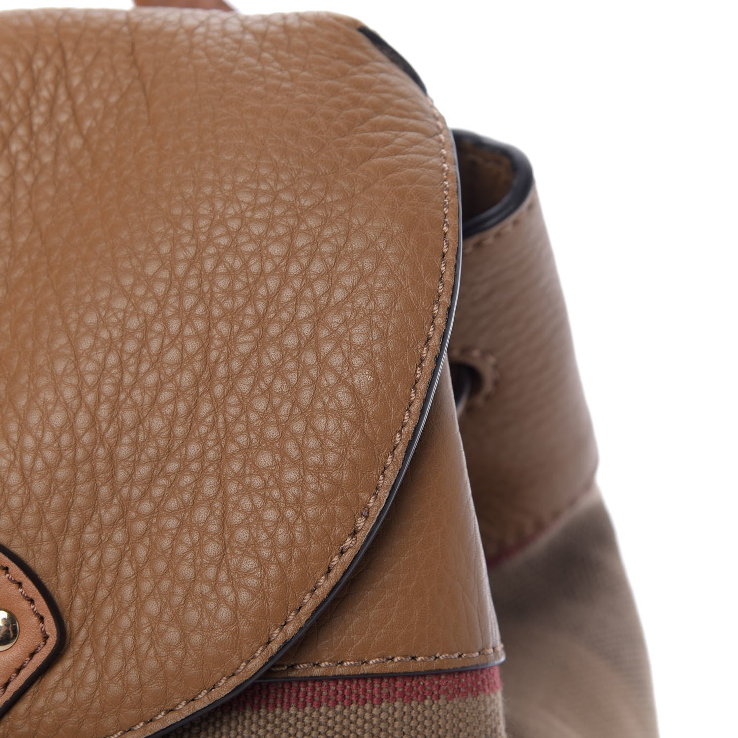 Burberry Grainy Calfskin Jute Mega Check Girl's Mini Backpack Sand 10 of 11
