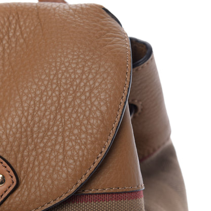 Burberry Grainy Calfskin Jute Mega Check Girl's Mini Backpack Sand 10 of 11