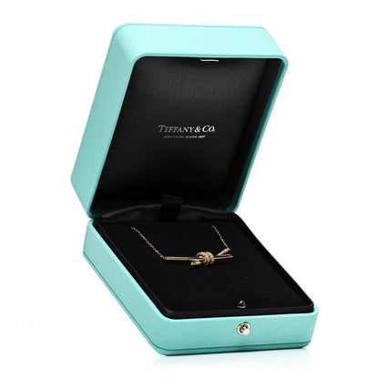 Tiffany 18K Yellow Gold Diamond Knot Necklace 6 of 6