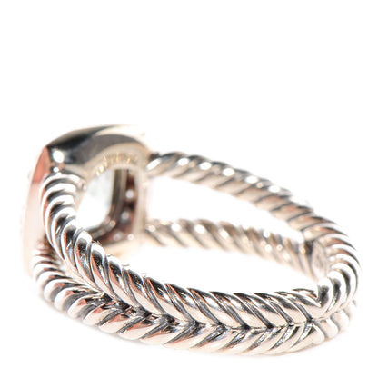 David Yurman Sterling Silver Diamond Prasiolite 7mm Petite Albion Ring 53 6.5 3 of 4
