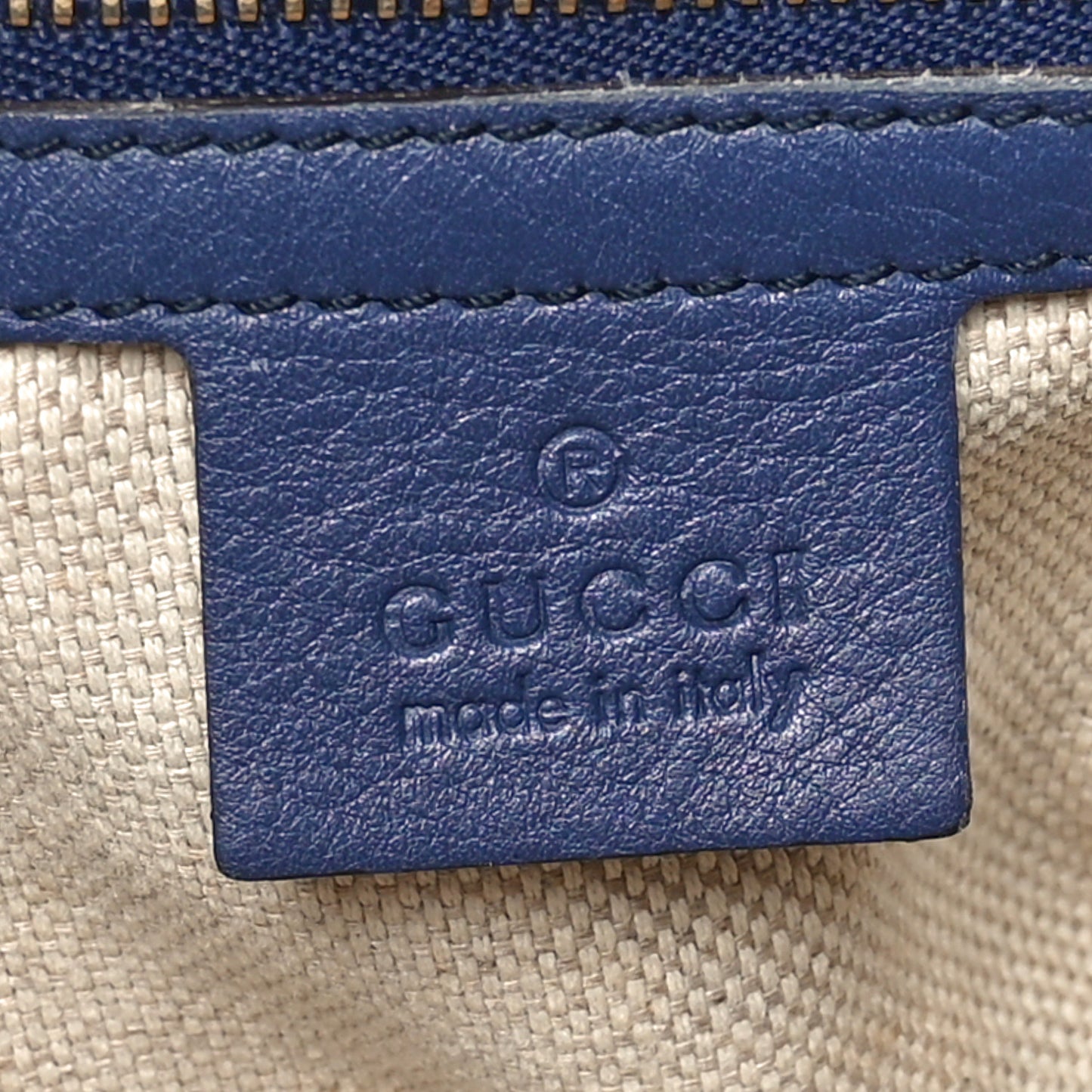 Patent Small Soho Shoulder Bag Uniform Blue