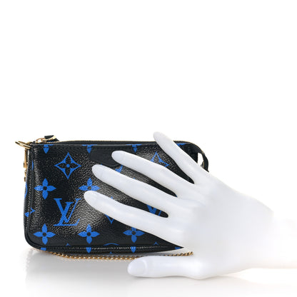 Louis Vuitton Colored Monogram Mini Pochette Accessories Blue Black 2 of 8