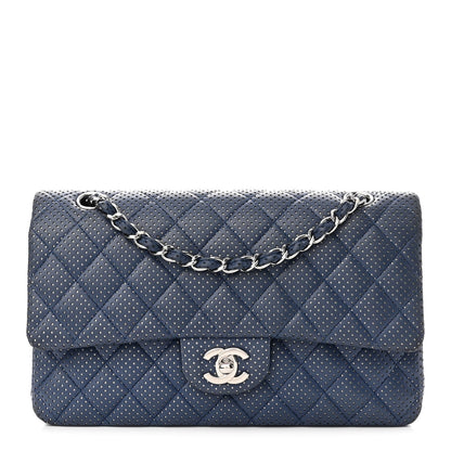 Chanel Lambskin Perforated Medium Double Flap Blue 1 of 10