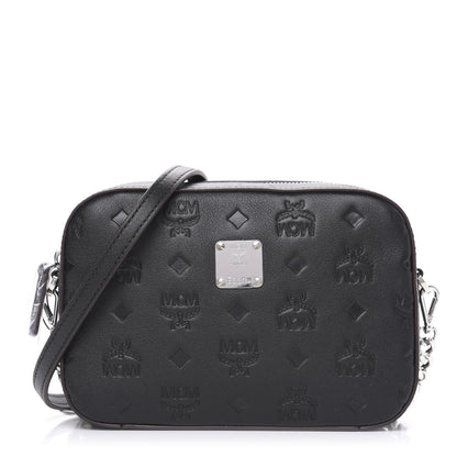 MCM Calfskin Ottomar Monogram Klara Crossbody Bag Black 1 of 9