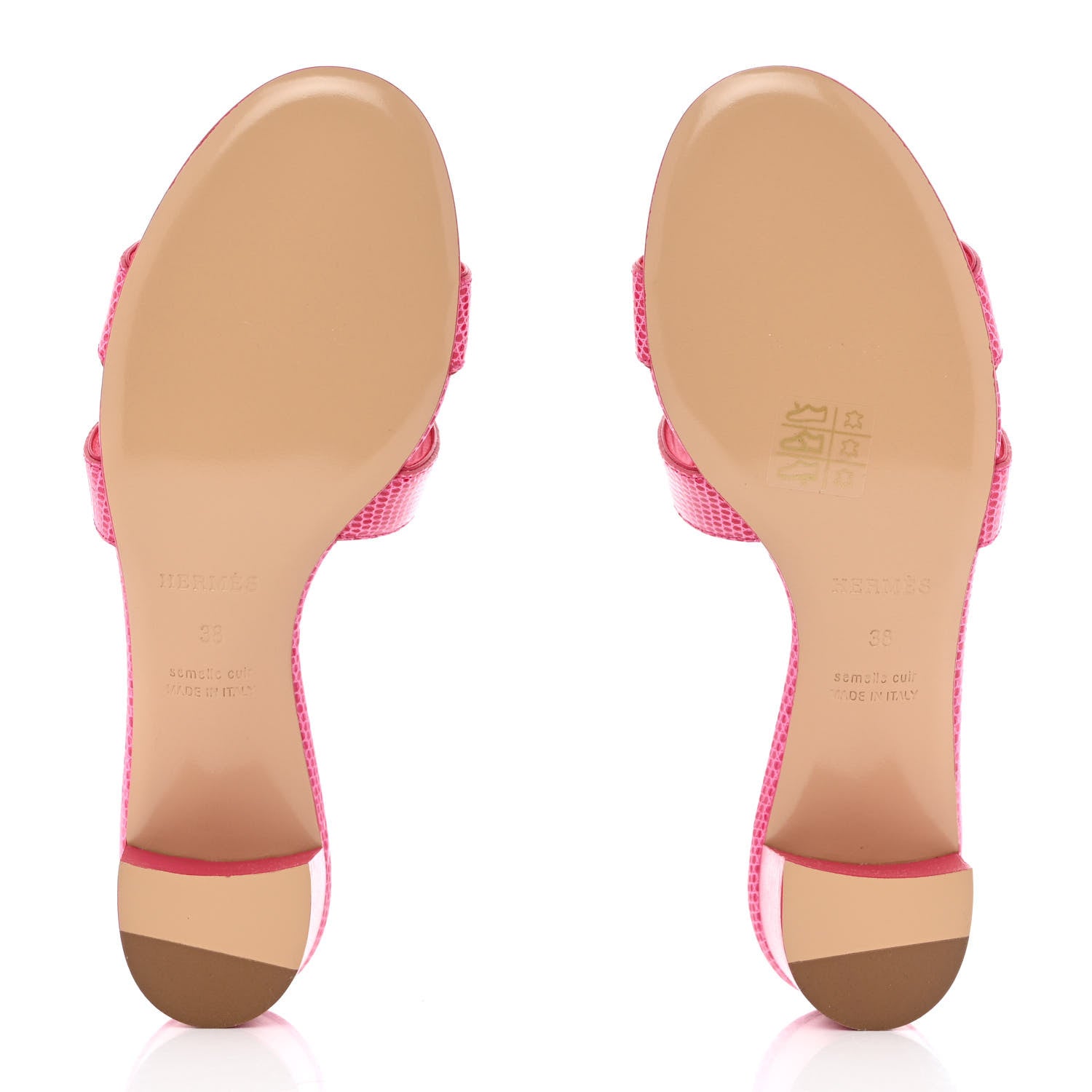 Hermes Lizard Oasis Sandals 38 Rose Fuchsia 5 of 9