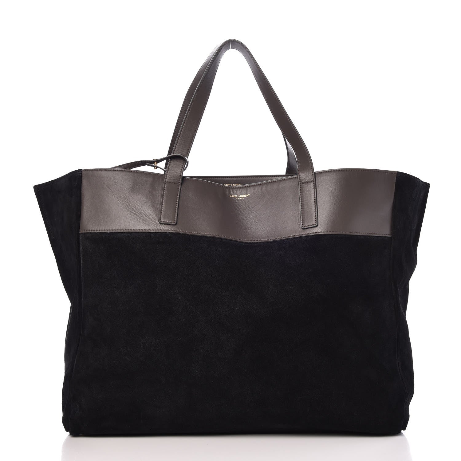 Saint Laurent Calfskin Suede Reversible East West Shopper Tote Dark Grey 7 of 13