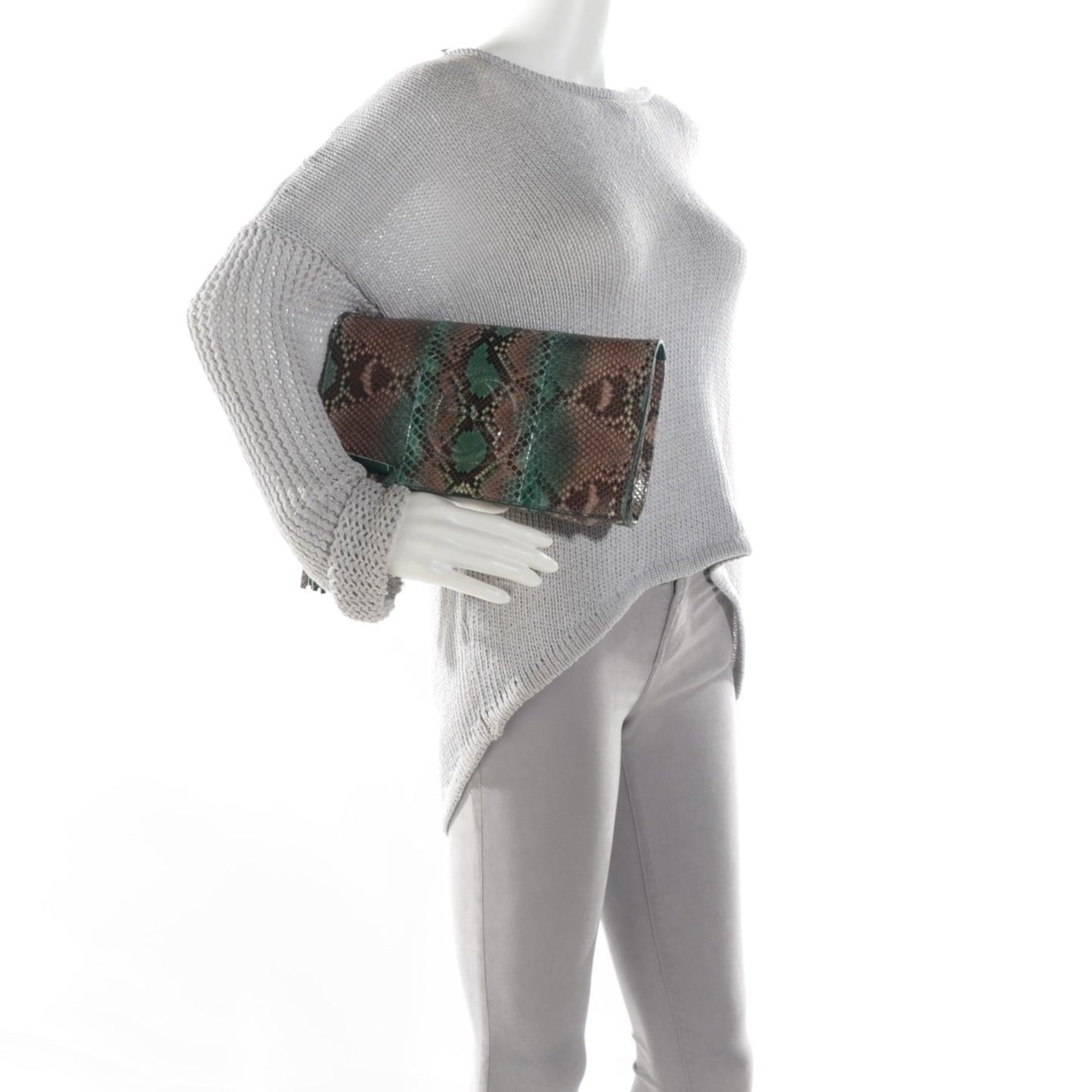 Python Medium Soho Clutch Green