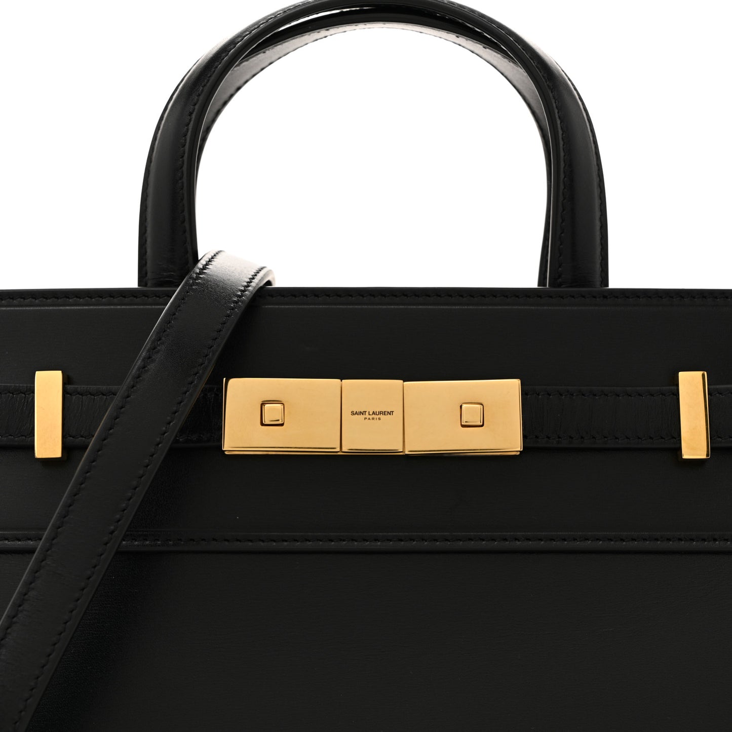 Smooth Calfskin Manhattan Nano Shopper Tote Black