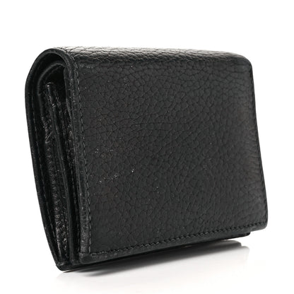 Gucci Pebbled Calfskin GG Marmont Card Case Black 3 of 9