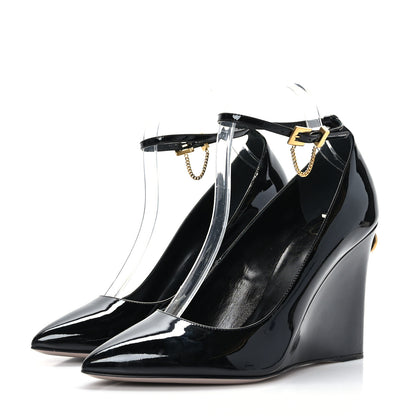 Valentino Garavani Patent Ringstud Wedges 39 Black 3 of 8