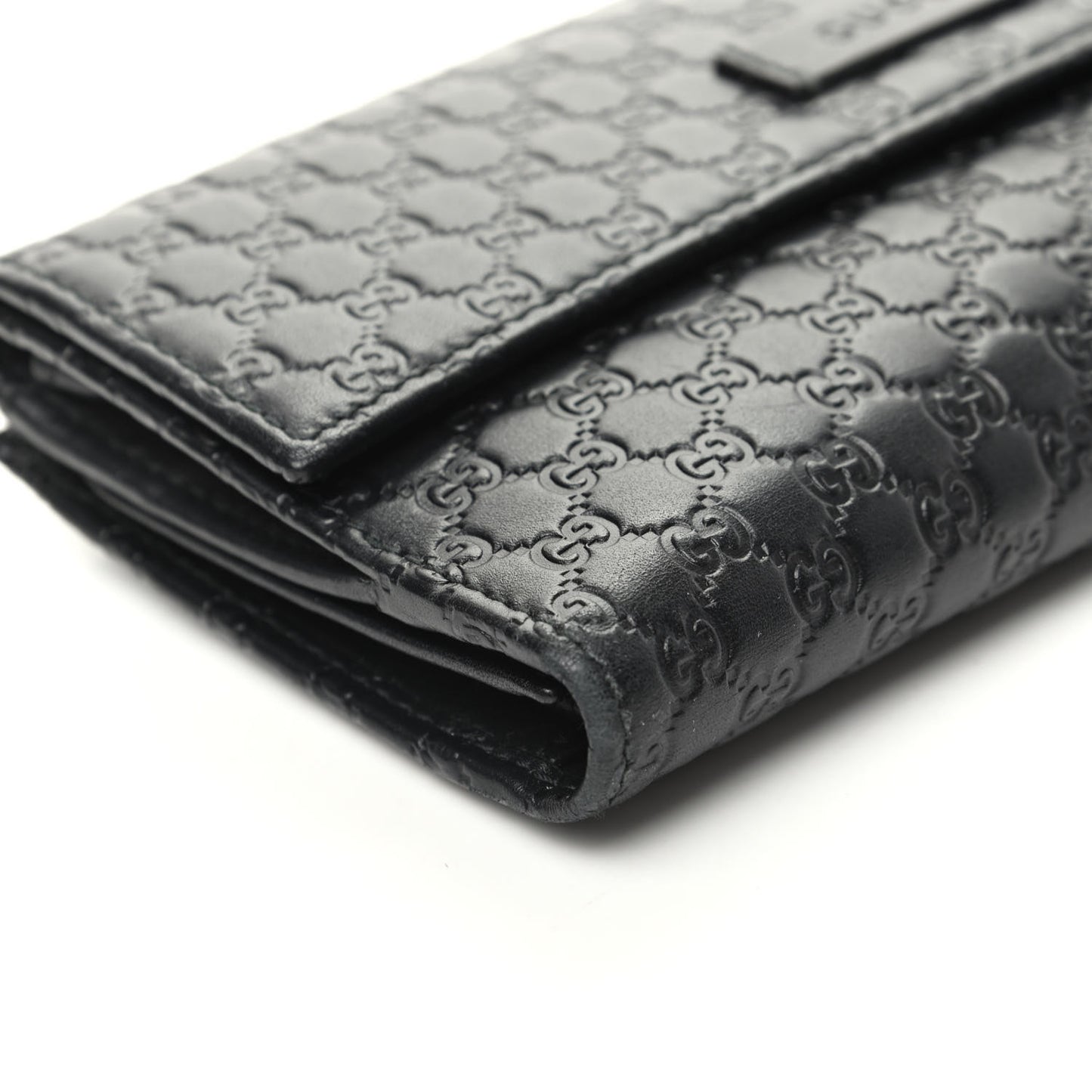 Microguccissima Continental Flap Wallet Black
