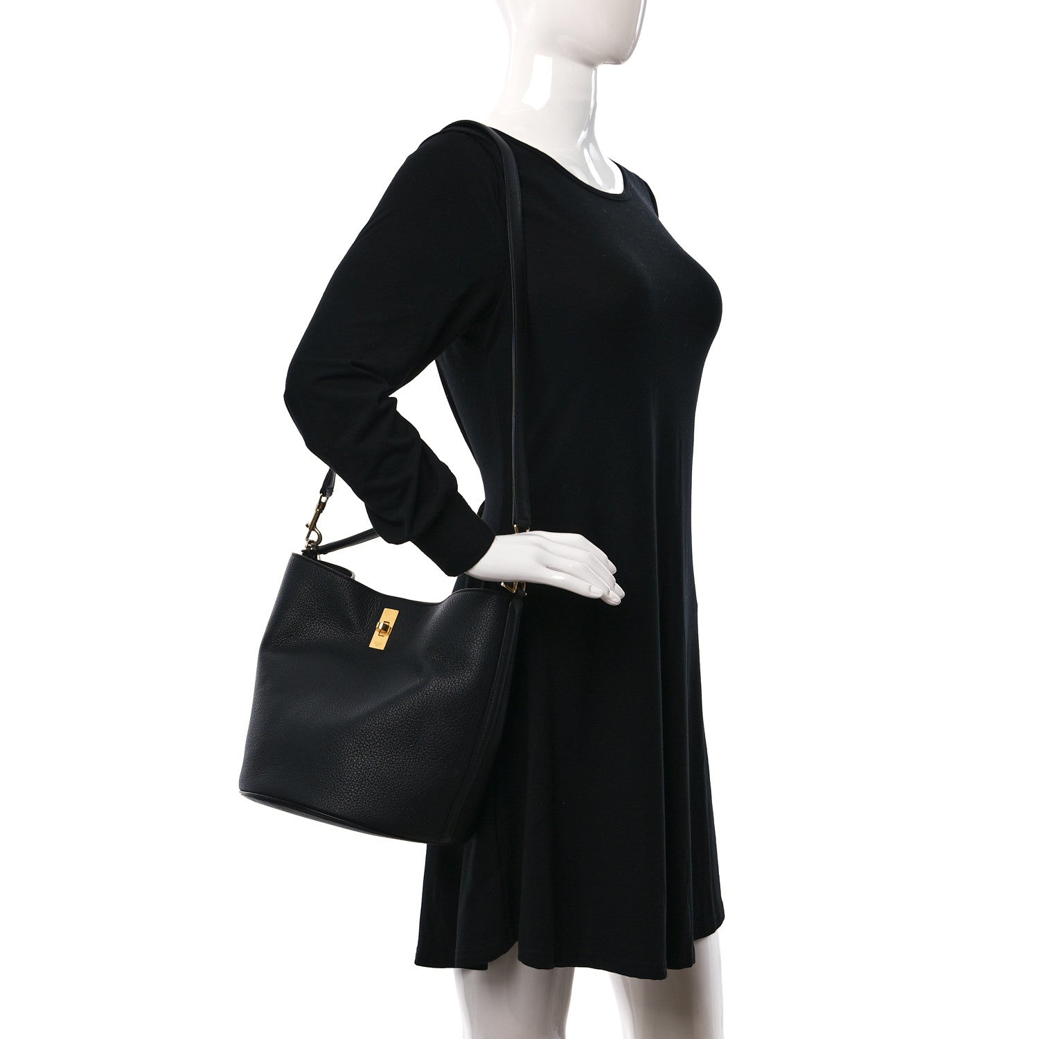 Celine Supple Grained Calfskin Bucket 16 Bag Black 2 of 8