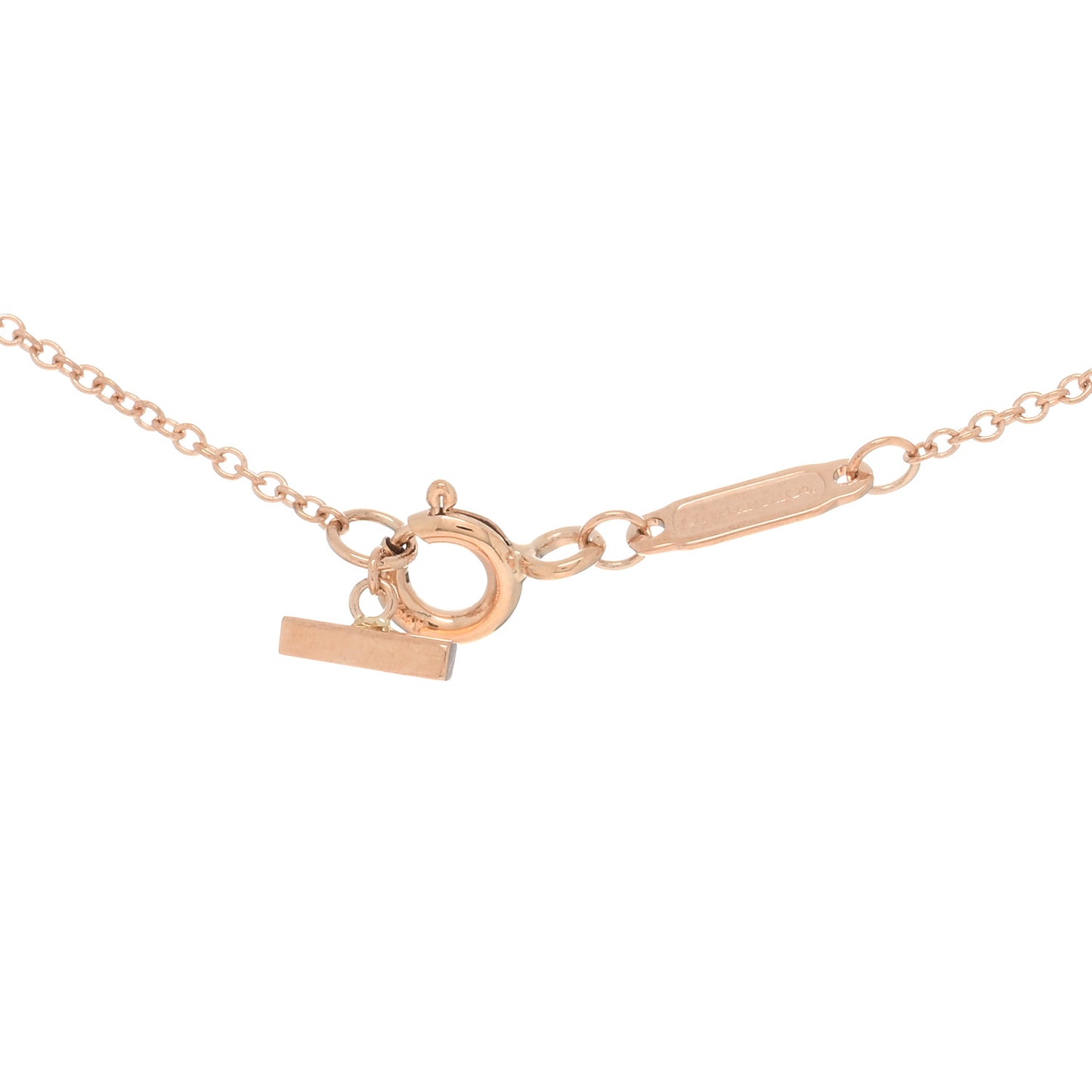 18K Rose Gold Diamond Mini T Smile Pendant Necklace