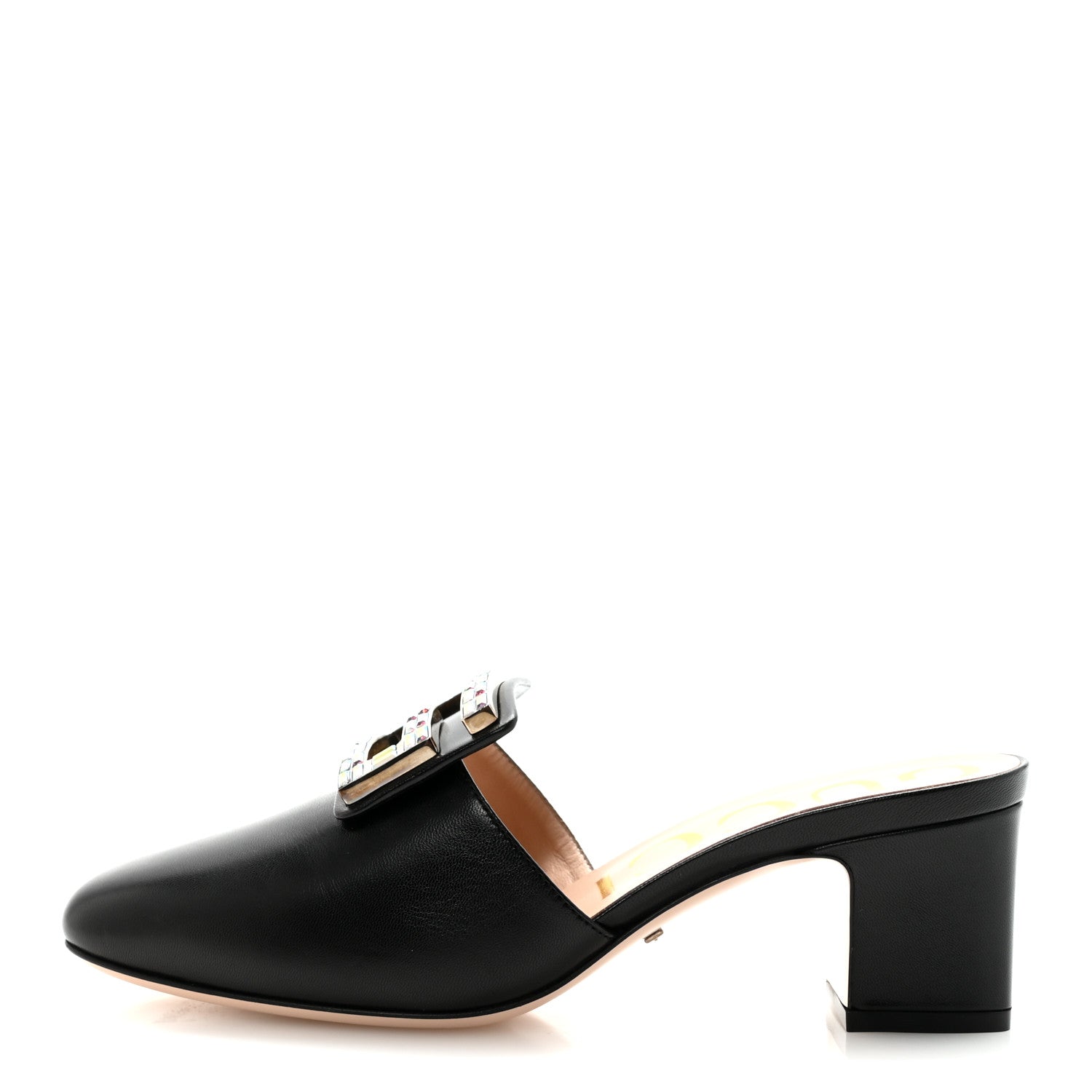 Gucci Malaga Kid Crystal Square G Madelyn 60mm Mules 37.5 Black 1 of 10