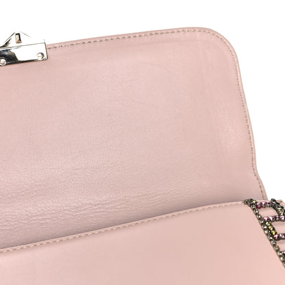 Valentino Garavani Vitello Crystal Embellished Medium Glam Lock Rockstud Flap Poudre 11 of 28