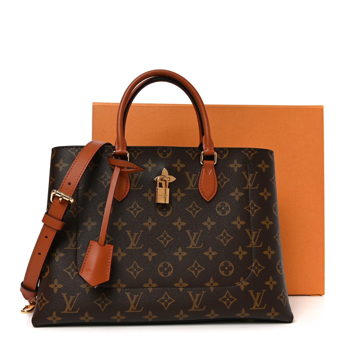 Monogram Flower Tote Caramel