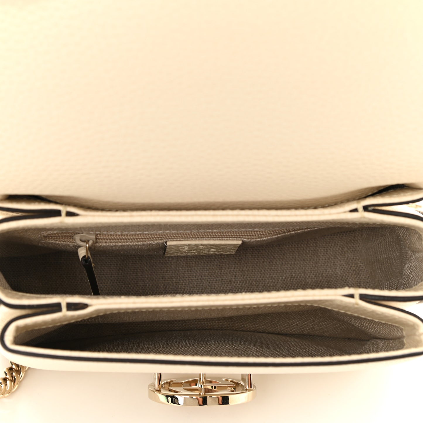 Dollar Calfskin Interlocking G Crossbody Bag Mystic White